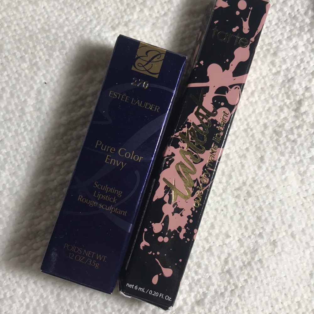Tarte matte lip paint & ester lauder lipstick 💄